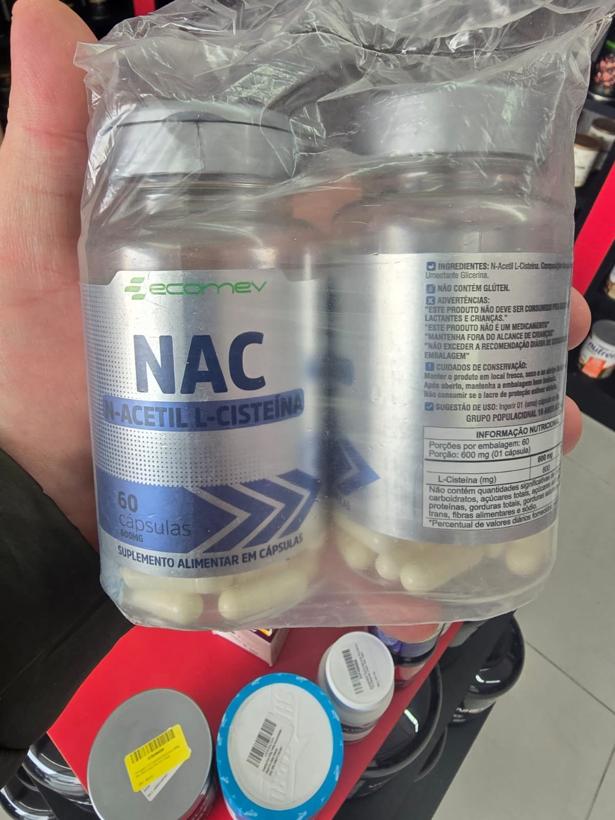 2x Nac 600mg 120 Cápsulas (Kit 4 Meses de Uso) Ecomev