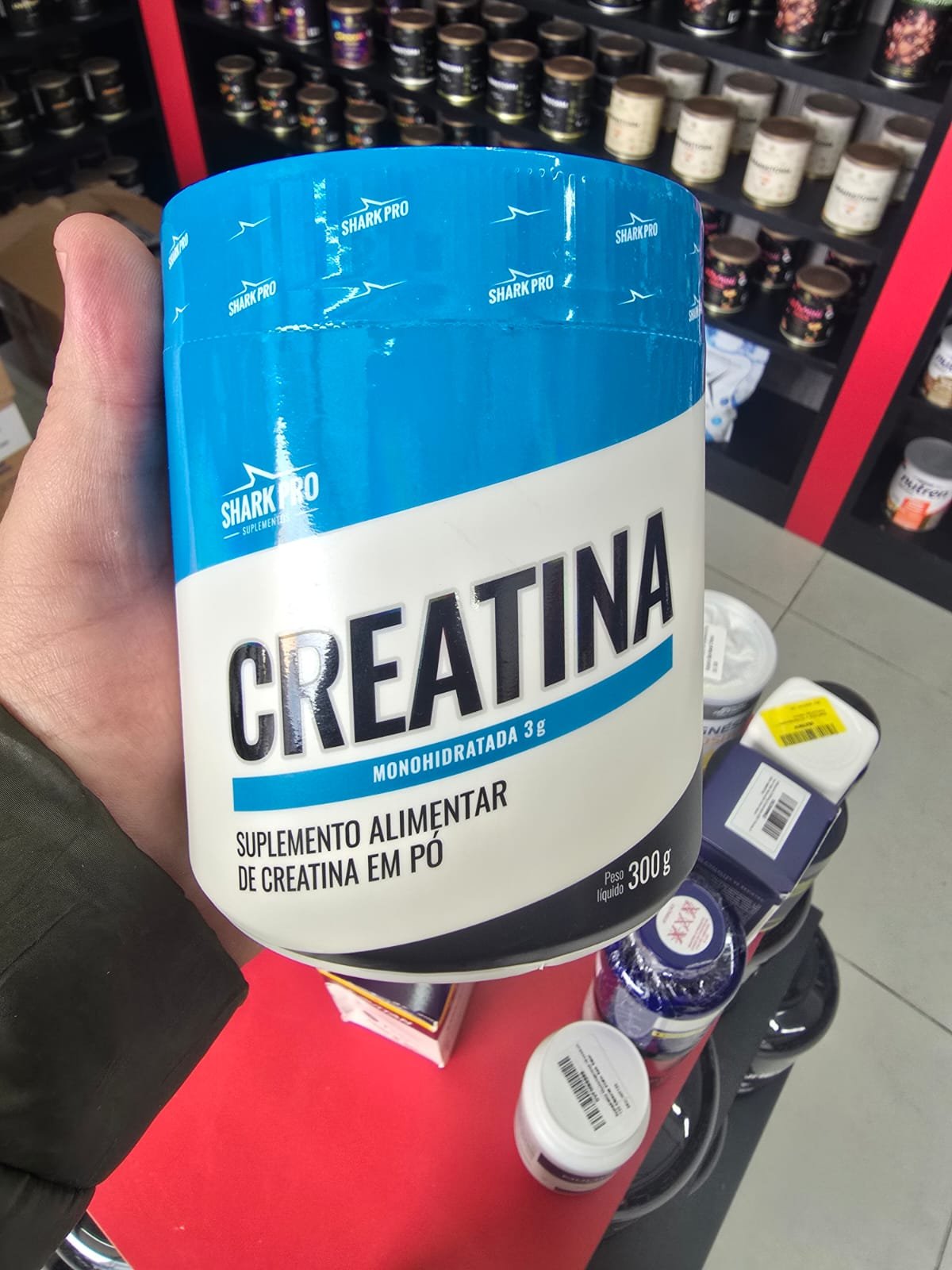 Creatina Shark Pro Monohidratada 3g em Pó 300g sem Sabor